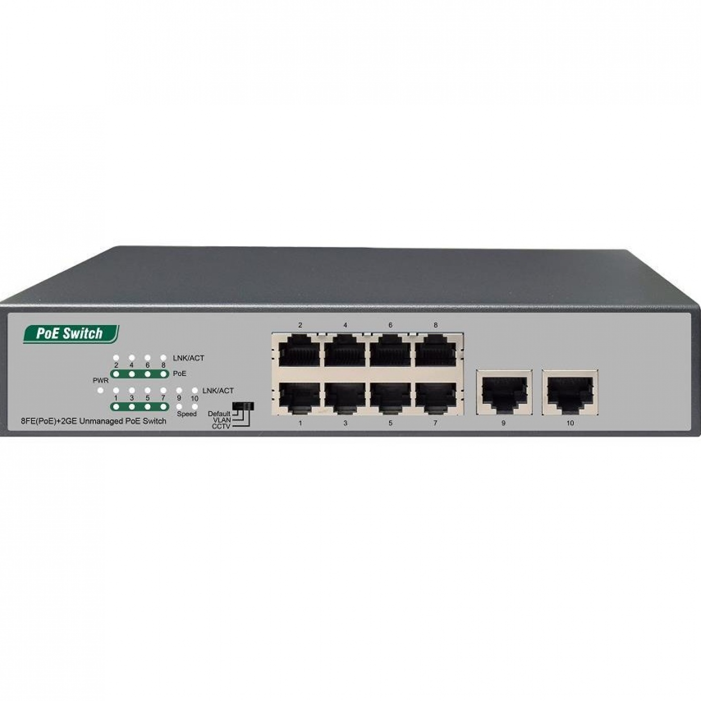 TSn-8P10U - 10 портовый неуправляемый POE Ethernet коммутатор